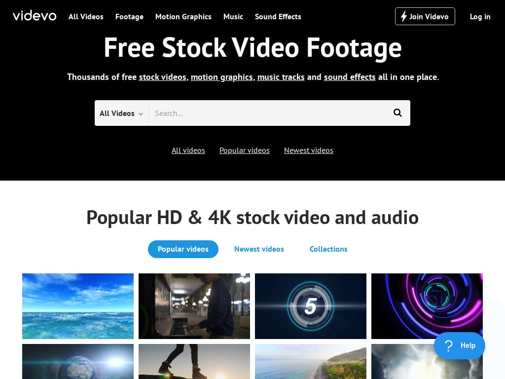 Videvo for stock video clips