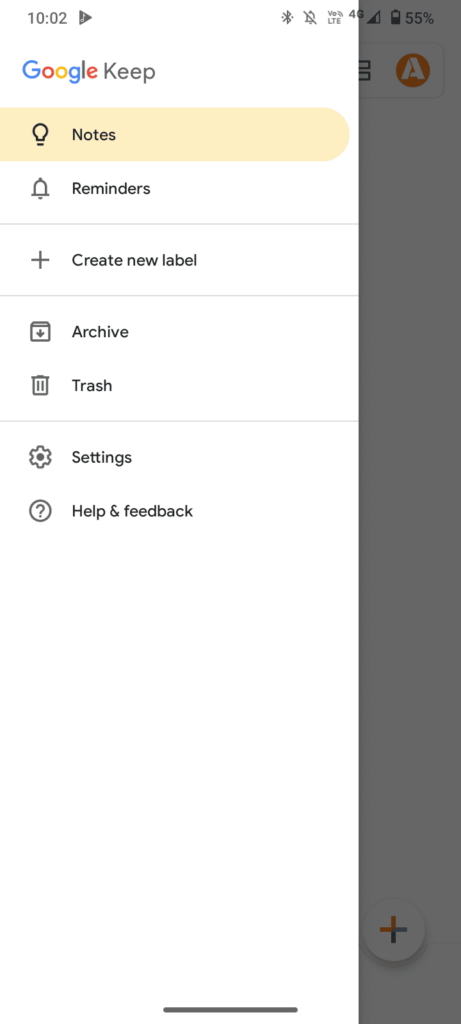 Google keep Note taking Android App
