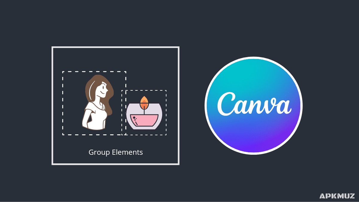 Group Elements in Canva mobile and PC