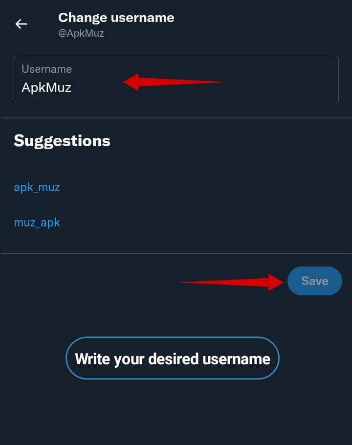 Create Twitter username