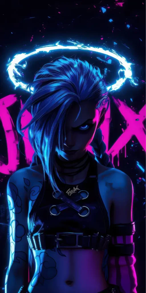 Jinx Arcane Neon Wallpaper